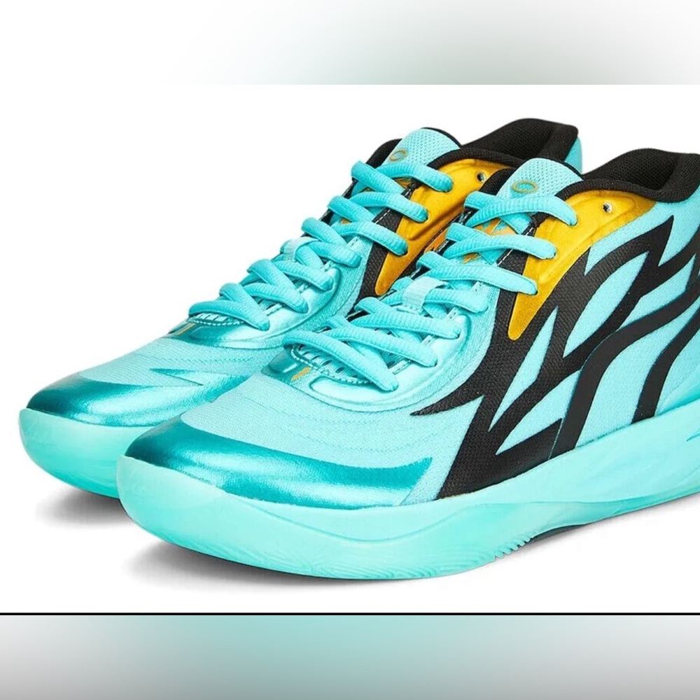 PUMA MELO ELEKTRO AQUA HONEYCOMB CHARLOTTE‎ HORNETS BASKETBALL SHOES Sz 12.0